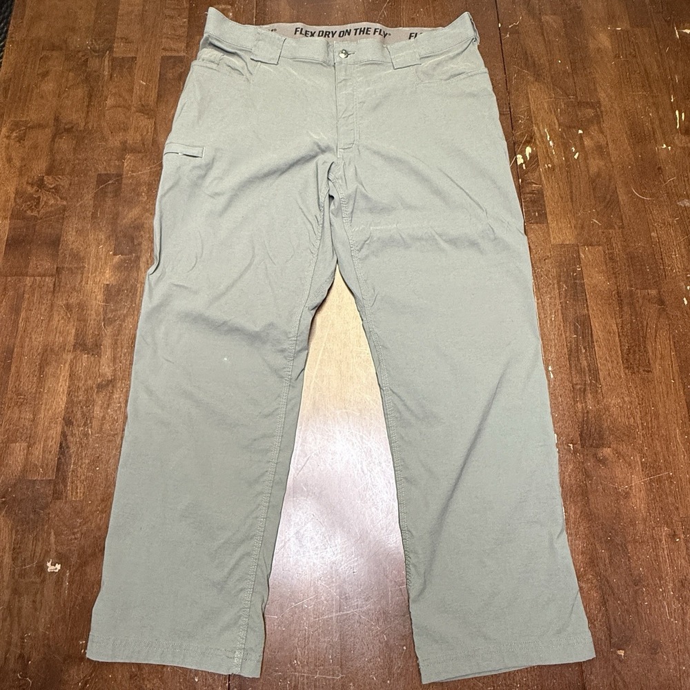 Duluth Trading Pants Mens 40 x 30 Gray Chino Flex Dry On The Fly‎ Stretch